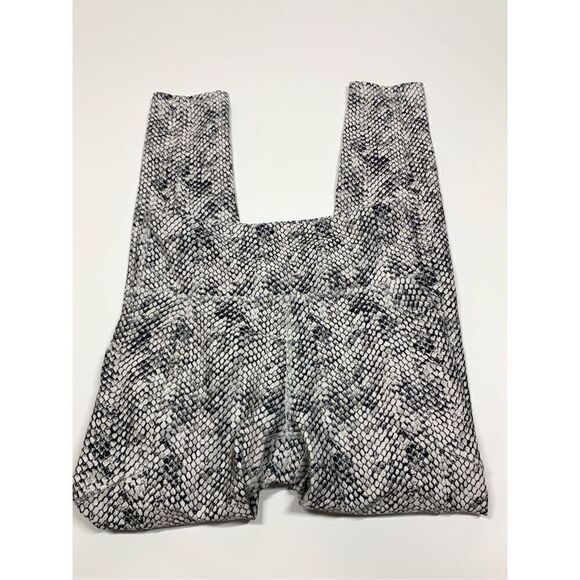 Balance Collection Pants - Balance Collection Women's Snakeskin Pull On Leggings Gray & White Size Medium